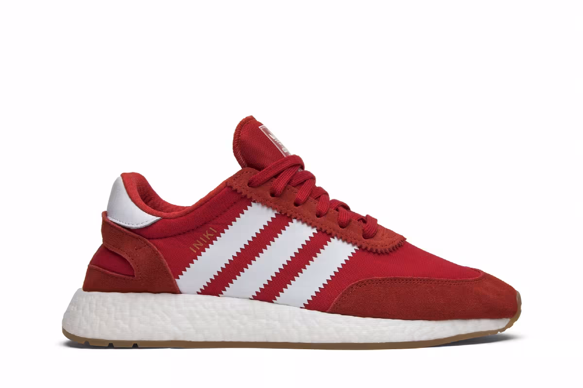 Adidas Iniki Runner Red Running White, view 2
