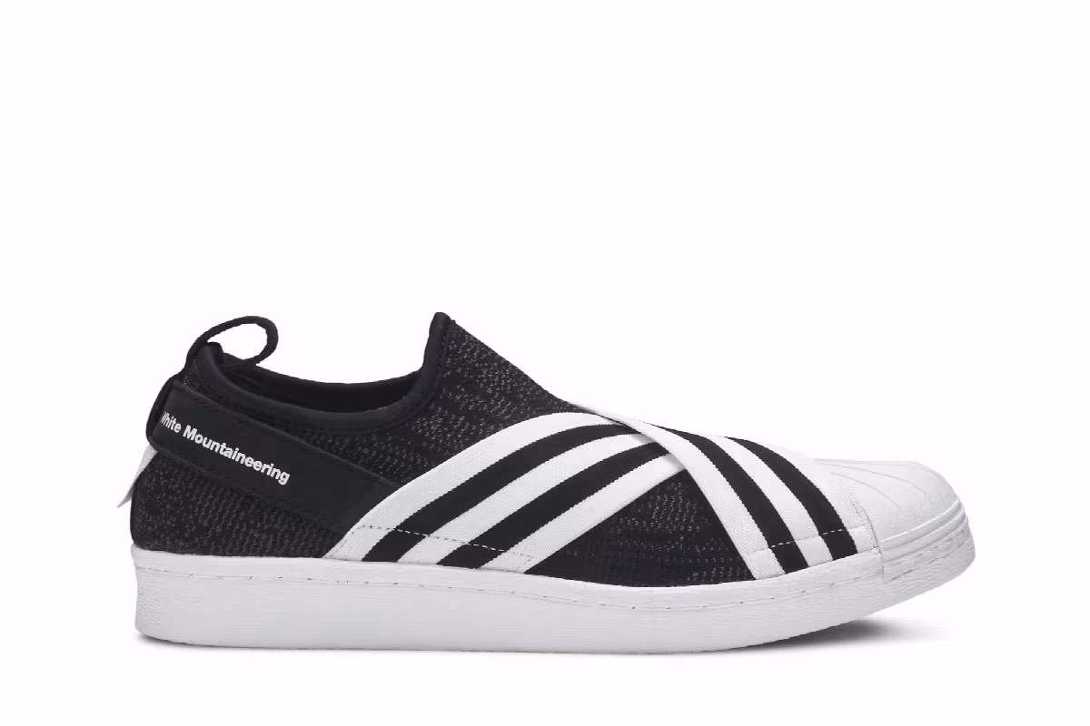 White Mountaineering x adidas Superstar Slip-On PK Black White, view 2