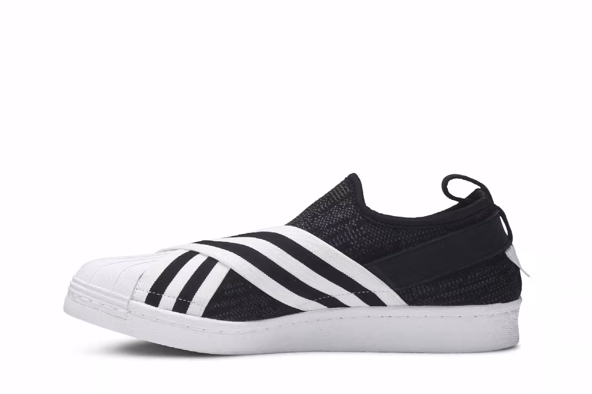 White Mountaineering x adidas Superstar Slip-On PK Black White, view 4