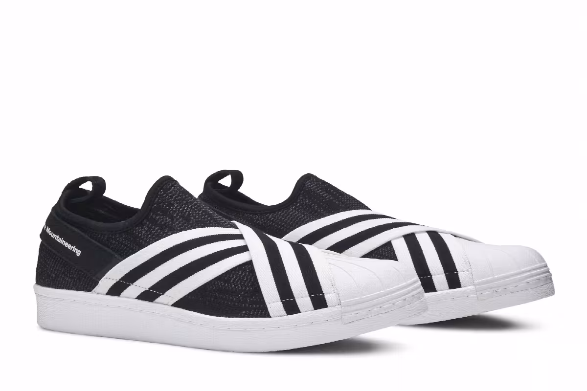 White Mountaineering x adidas Superstar Slip-On PK Black White, view 9
