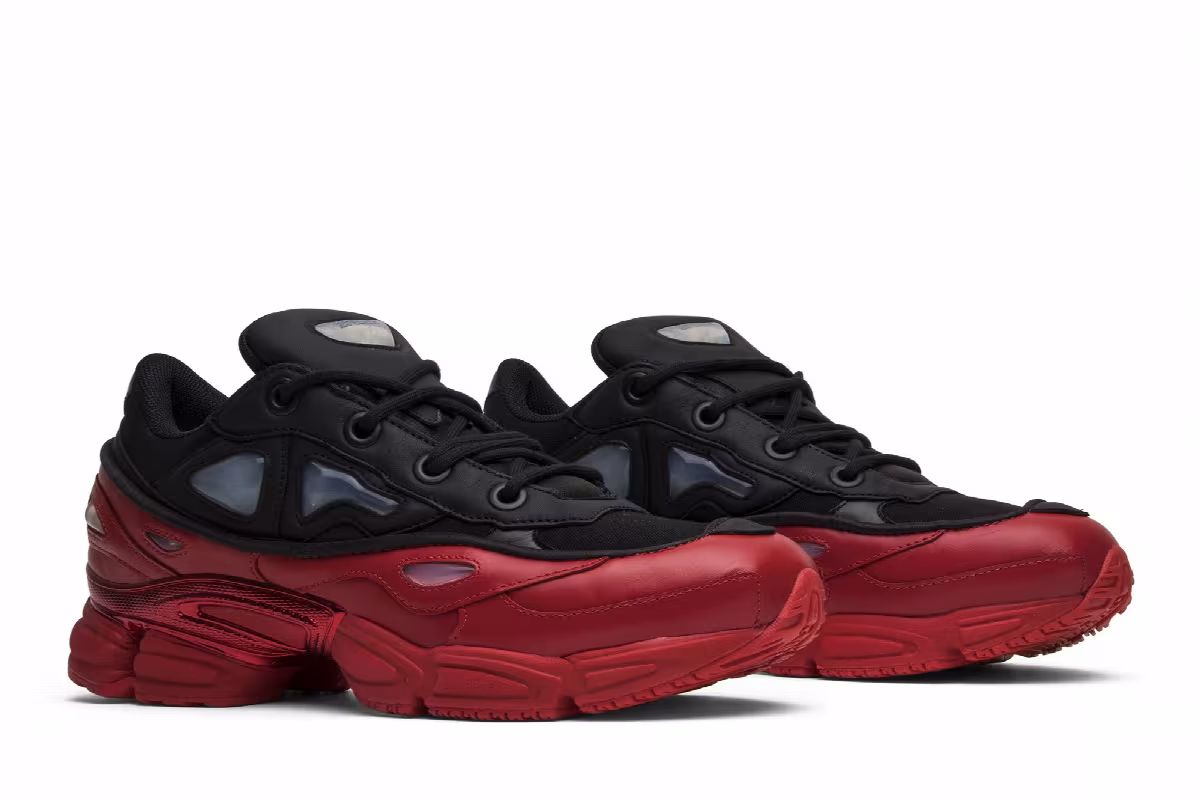 Raf Simons x adidas Ozweego 3 Core Black Scarlet, view 9