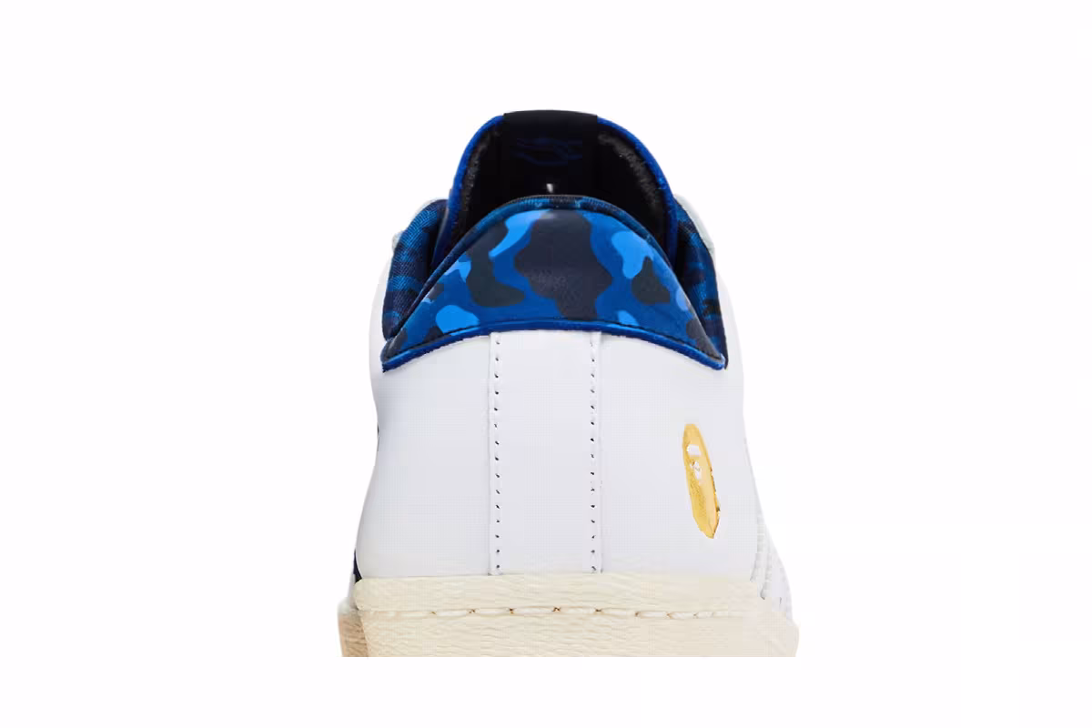 Undefeated x A Bathing Ape x adidas Superstars 80v White Blue, view 8