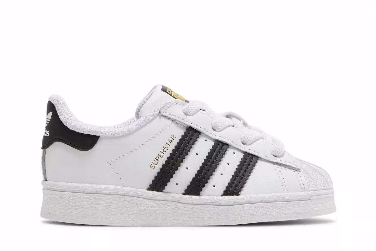 adidas Superstar Infant White Black, view 2