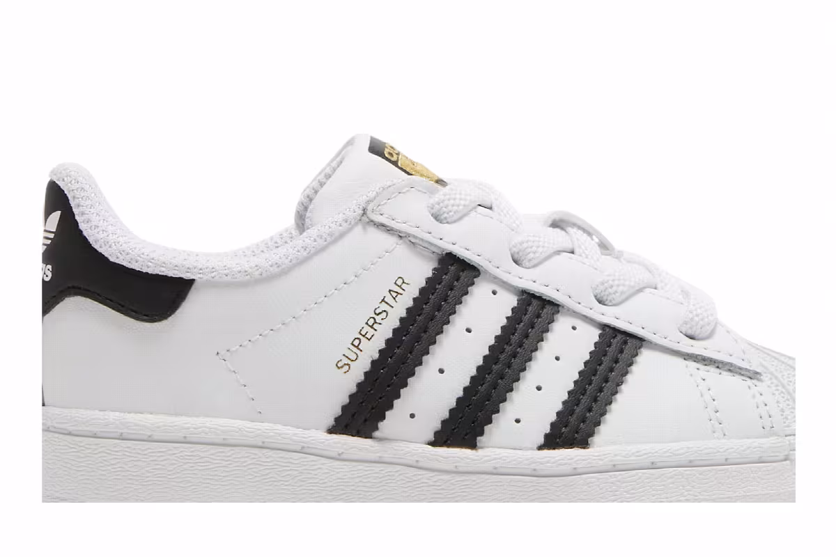 adidas Superstar Infant White Black, view 3