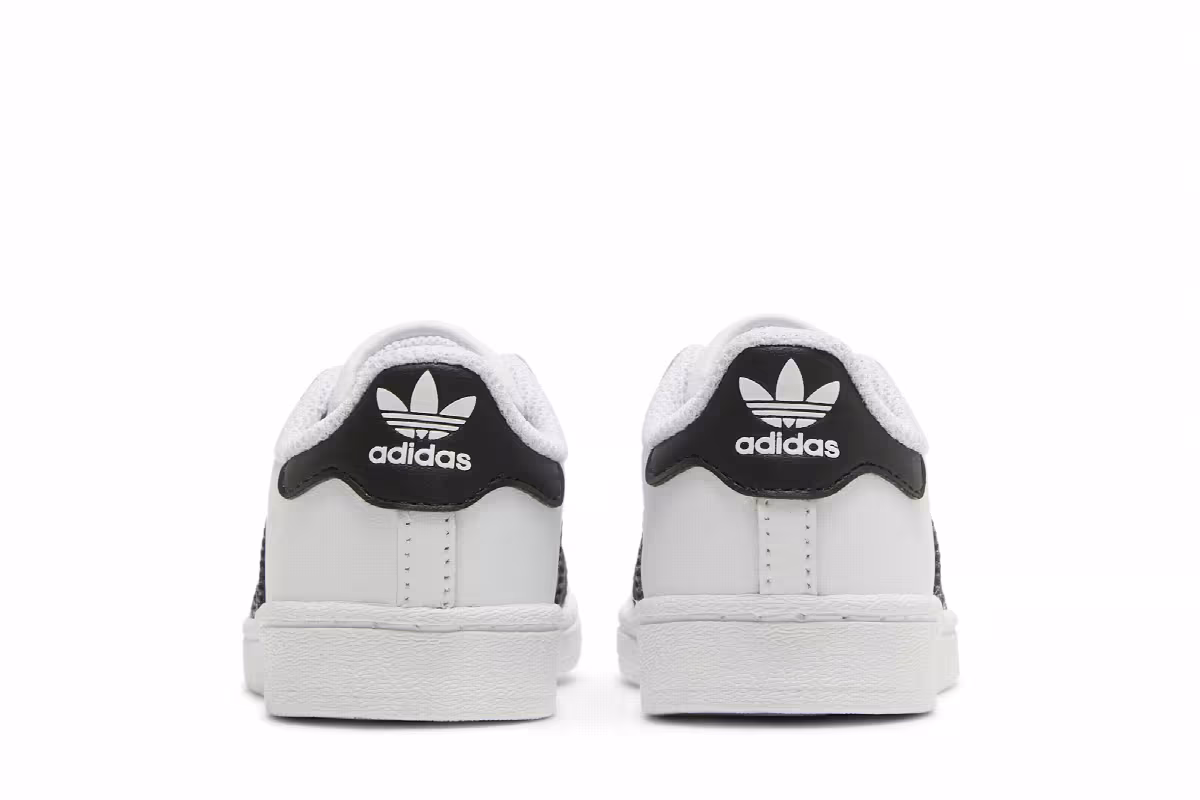 adidas Superstar Infant White Black, view 7