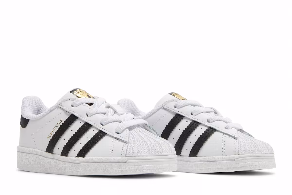 adidas Superstar Infant White Black, view 9