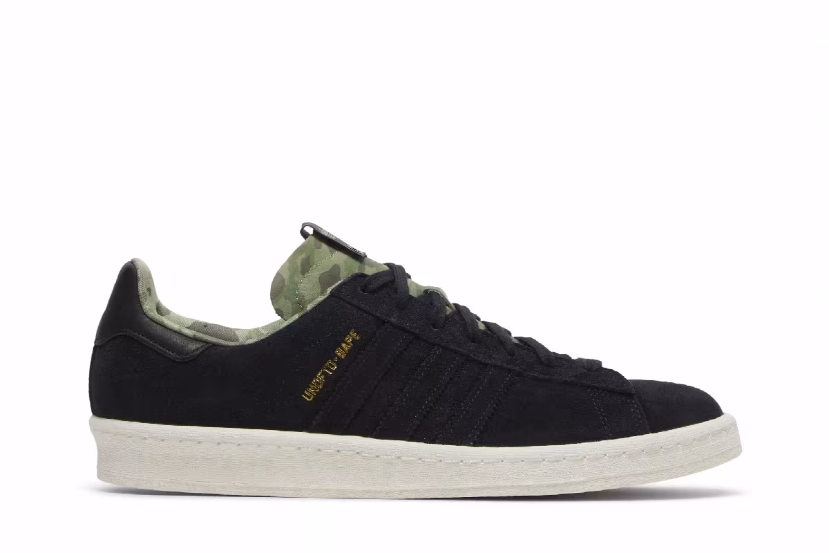 Undefeated x A Bathing Ape x adidas Campus 80s Black, view 2