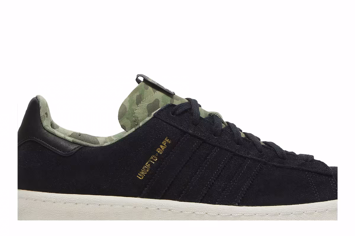 Undefeated x A Bathing Ape x adidas Campus 80s Black, view 3