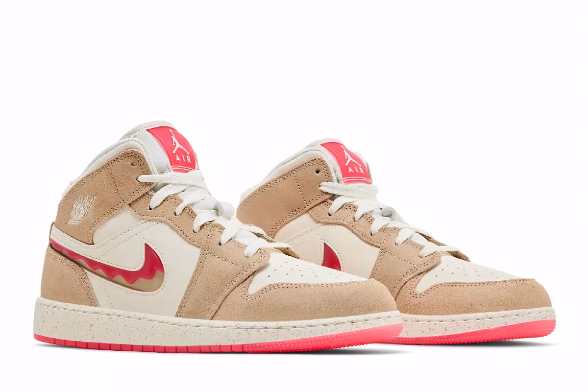 Air Jordan 1 Mid SE GS Peanut Butter & Jelly, view 9