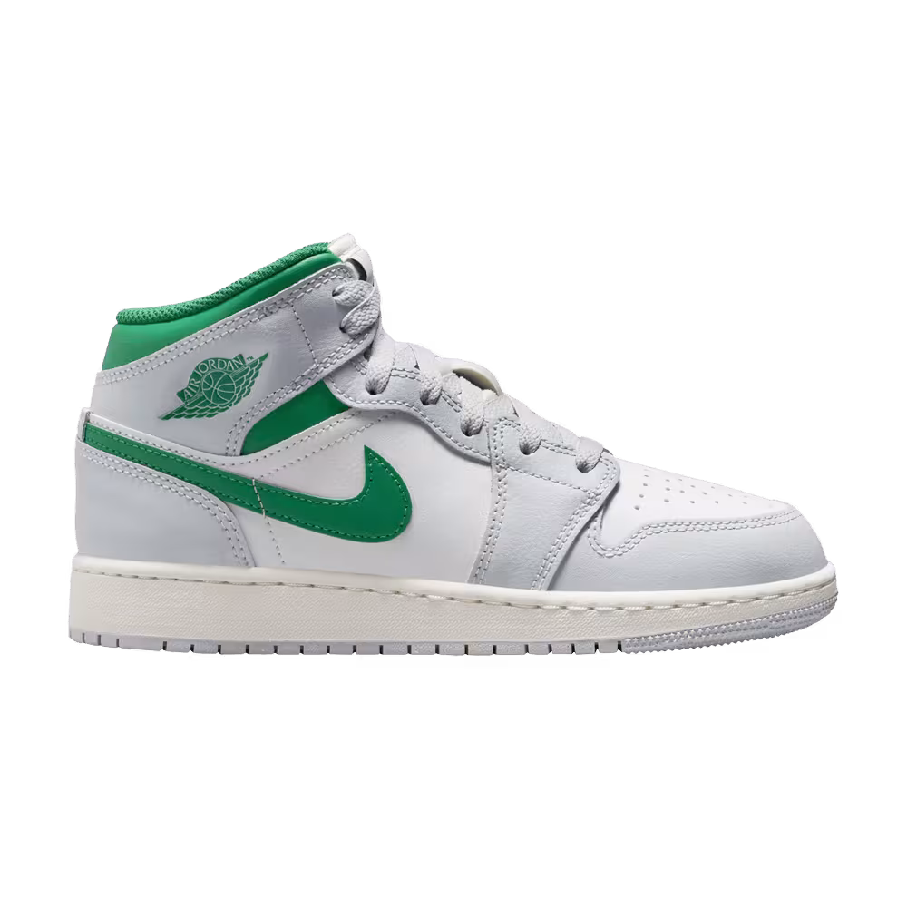 Air Jordan 1 Mid GS Summit White Pine Green