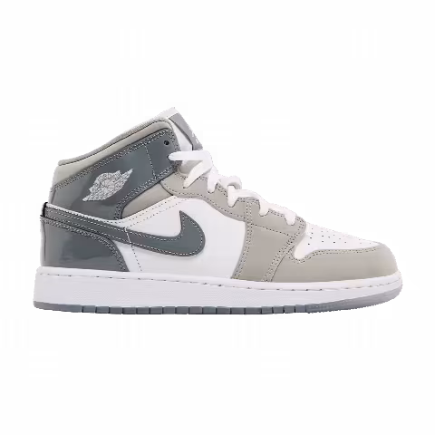 Air Jordan 1 Mid SE GS 'Patent Cool Grey'