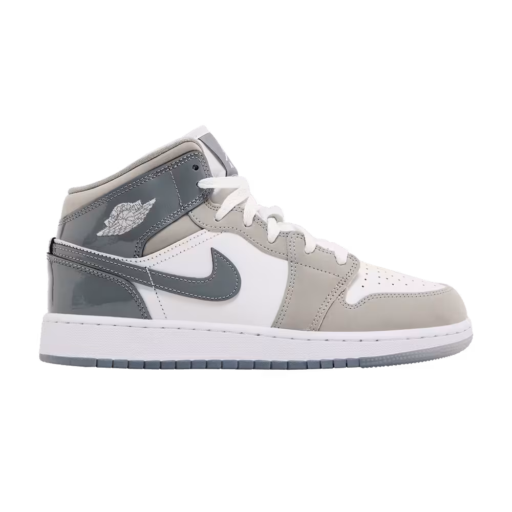 Air Jordan 1 Mid SE GS Patent Cool Grey