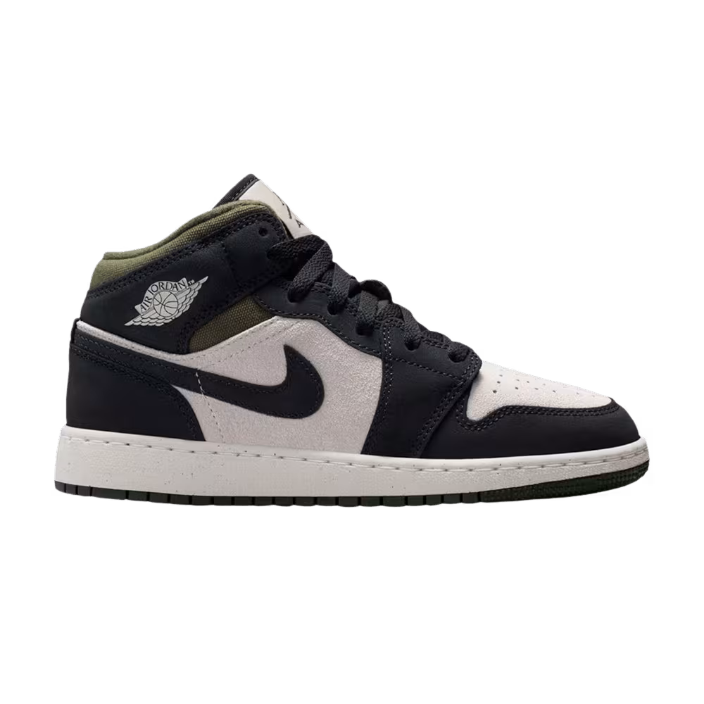 Air Jordan 1 Mid SE GS Medium Olive Off Noir