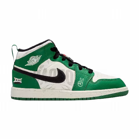Air Jordan 1 Mid SE PS 'Pine Green/Black/Team Orange/Sail'