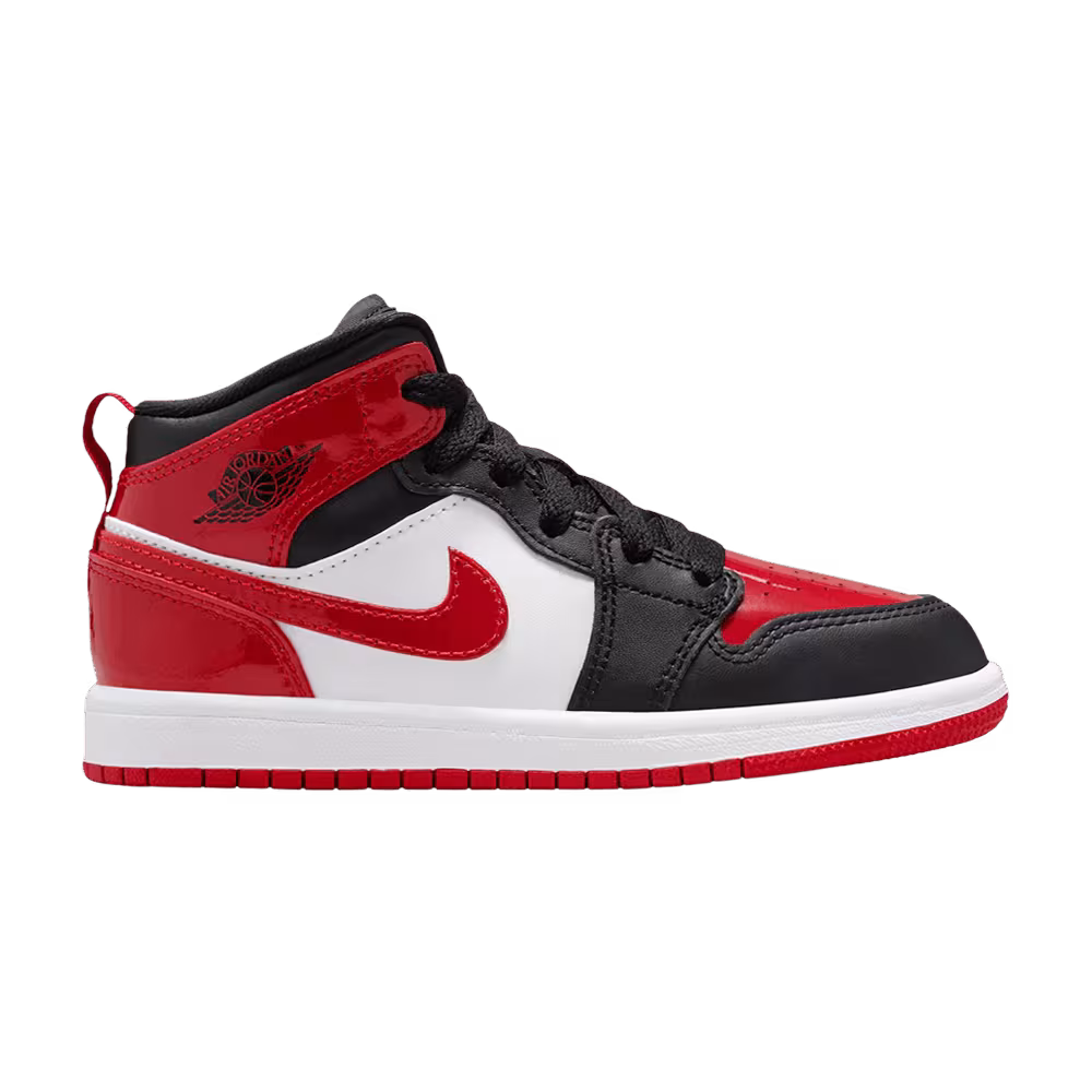 Air Jordan 1 Mid SE PS Patent Bred Toe