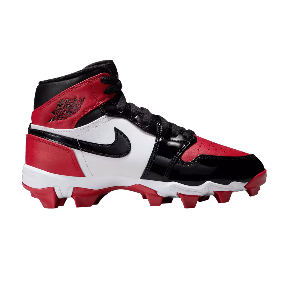 Air Jordan 1 Mid Cleat GS Bred Toe