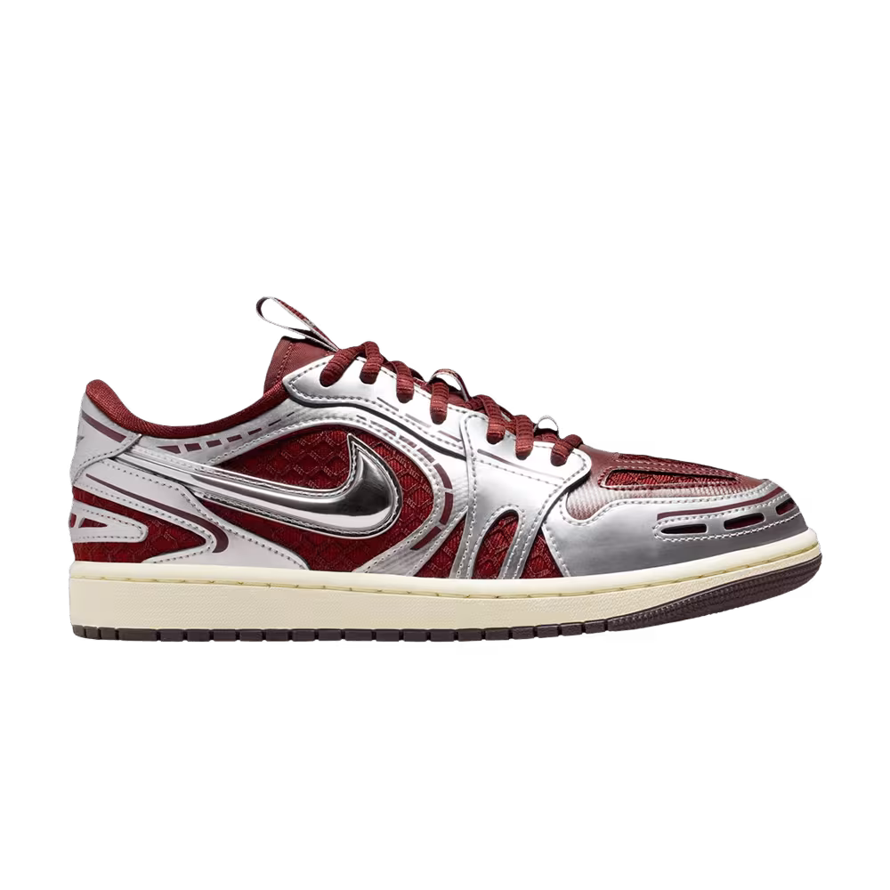 Women's Air Jordan 1 Low Method of Make V3 Dark Team Red Metallic Silver
