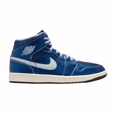 Wmns Air Jordan 1 Mid 'Quilted Metallic Blue'