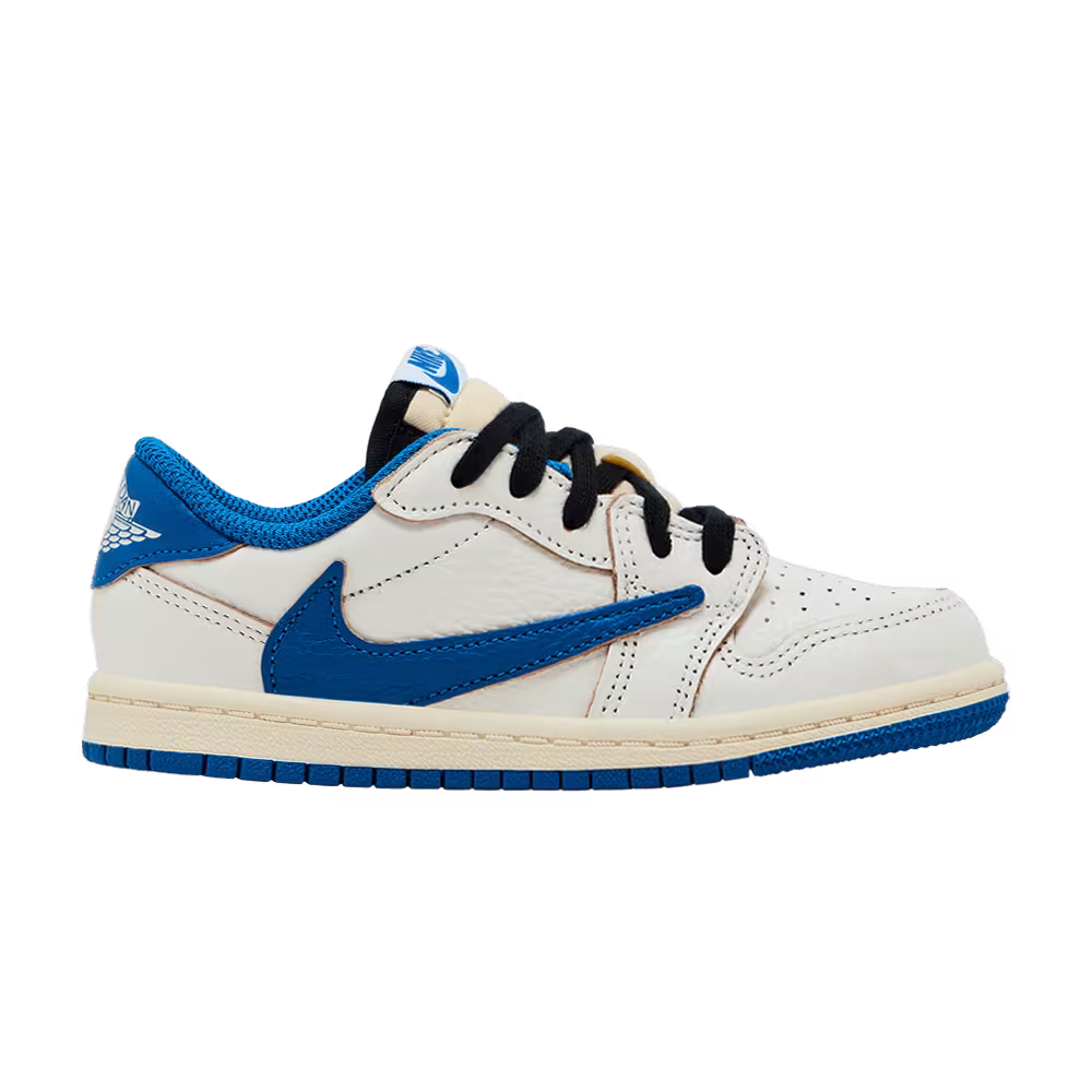 Fragment Design x Travis Scott x Air Jordan 1 Low OG SP TD Sail Military Blue