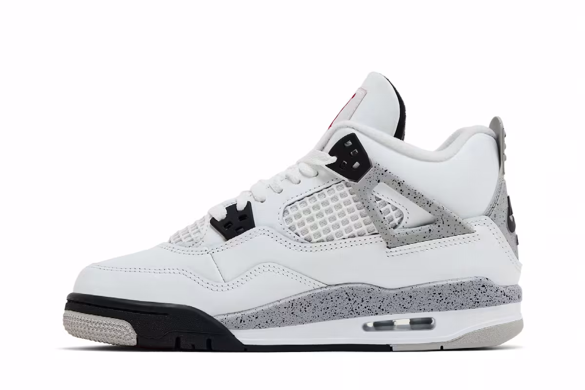 Air Jordan 4 OG GS White Cement 2025, view 4