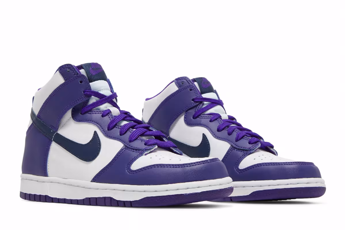 Nike Dunk High GS Electro Purple Midnight Navy, view 9