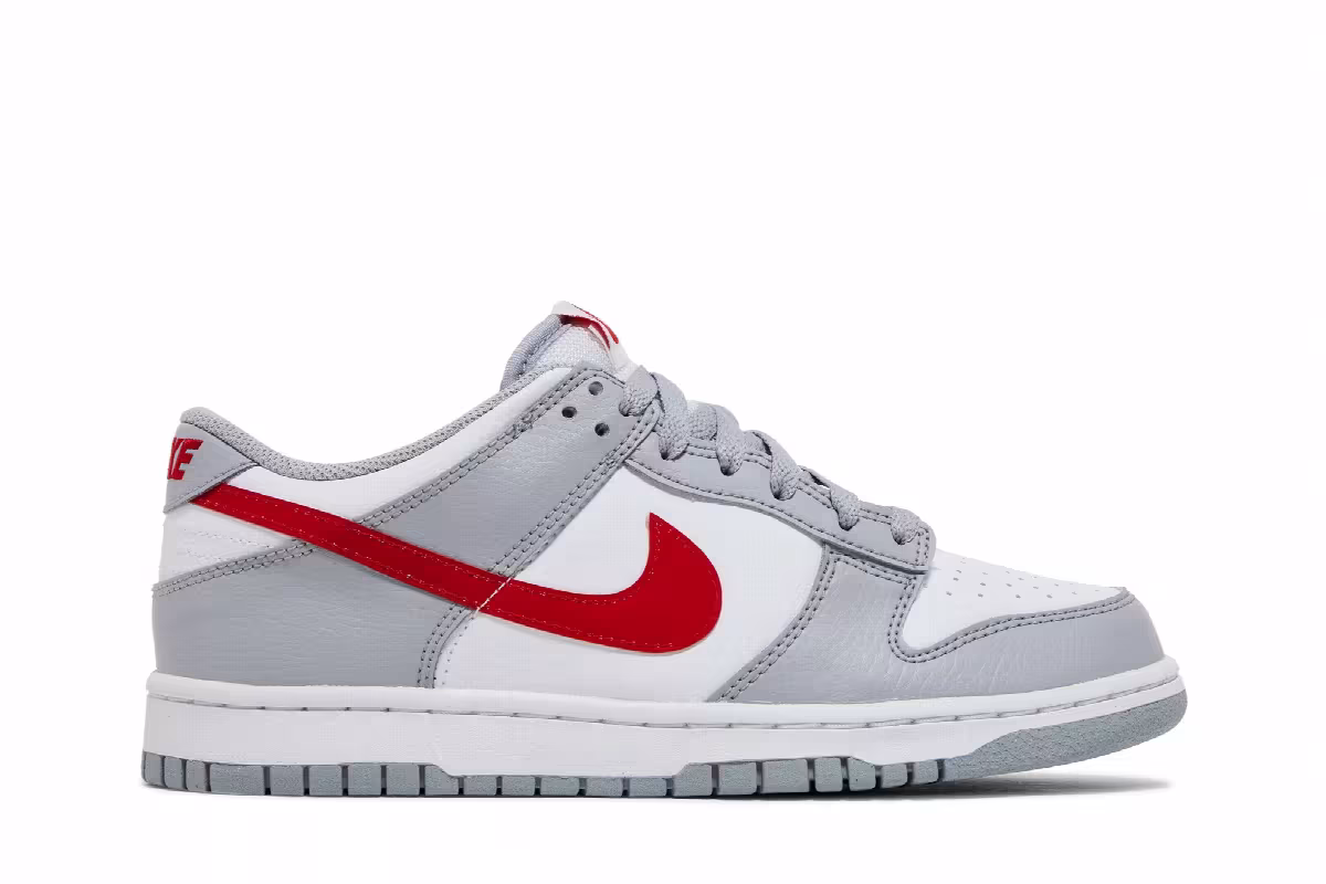 Nike Dunk Low GS Grey Red, view 2