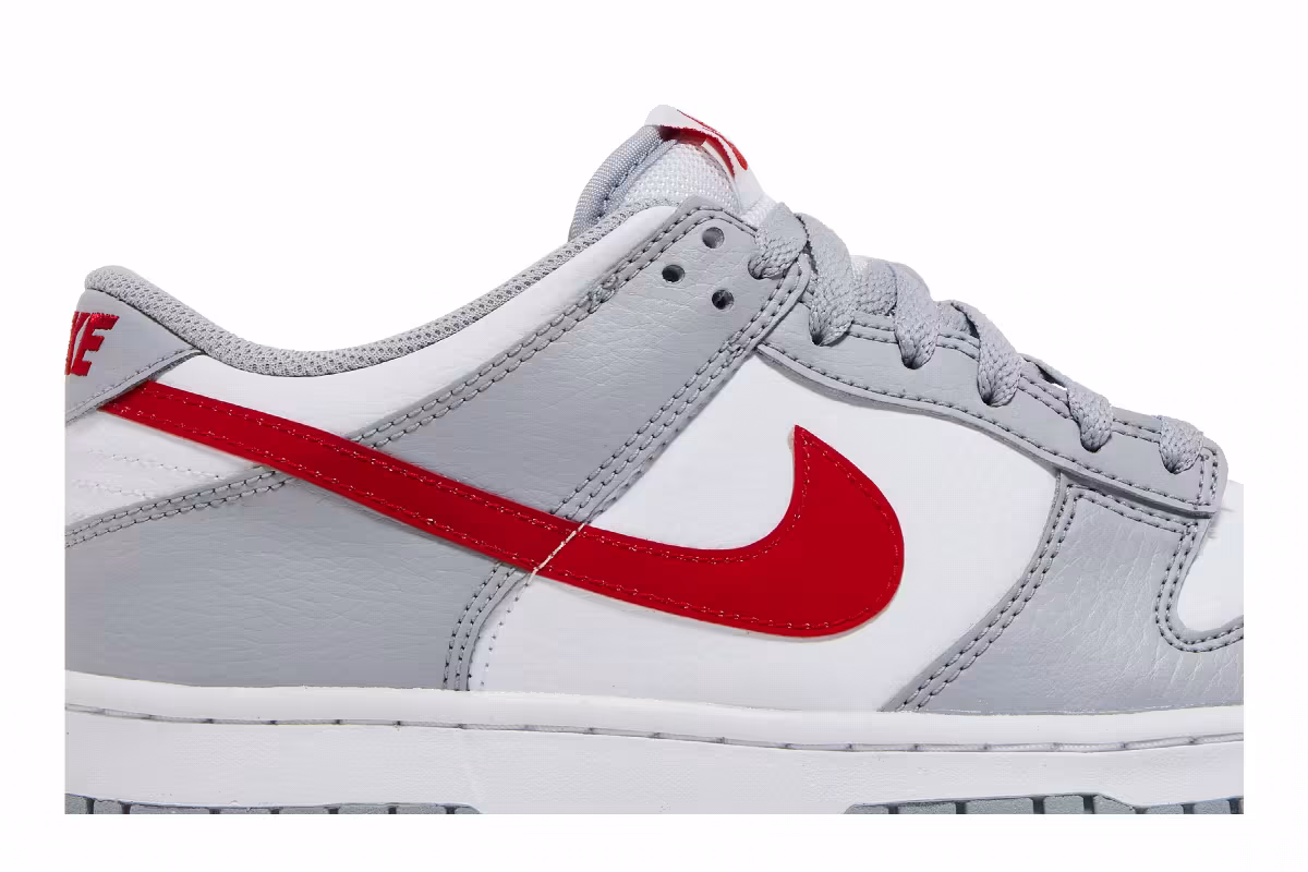 Nike Dunk Low GS Grey Red, view 3