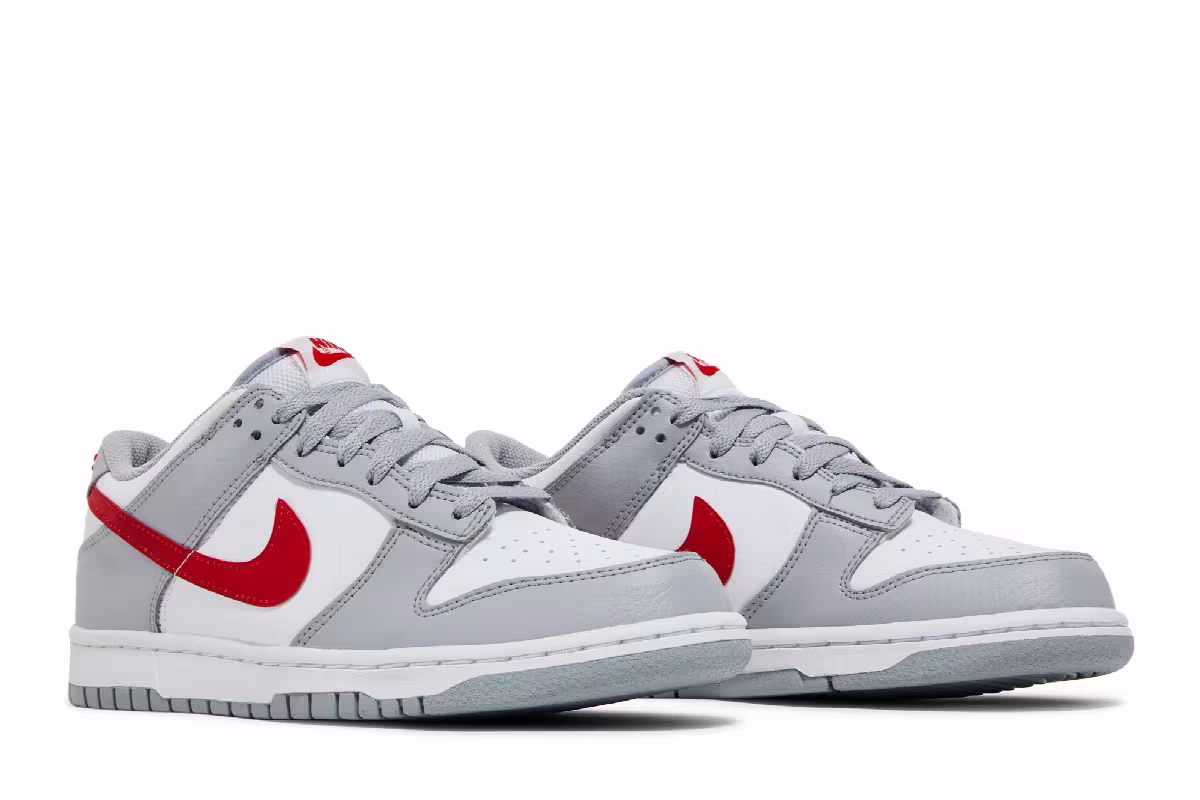 Nike Dunk Low GS Grey Red, view 9