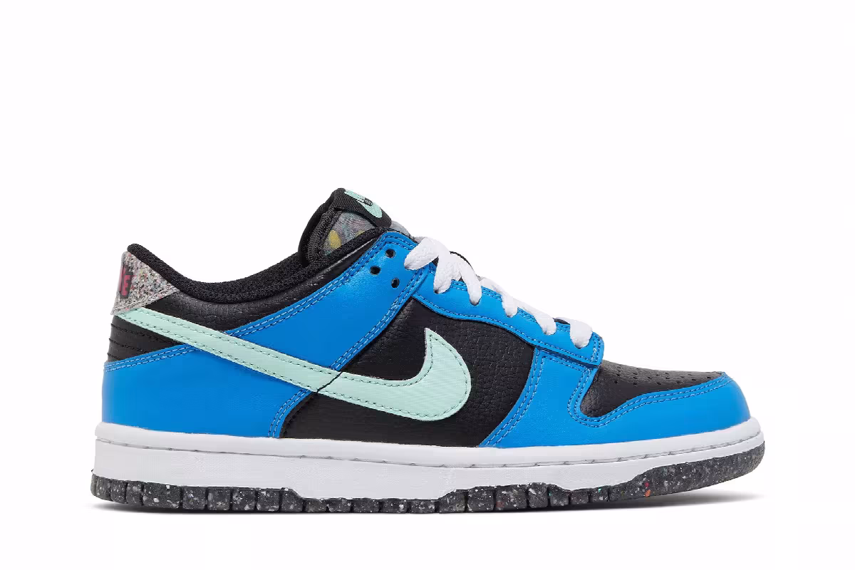 Nike Dunk Low SE GS Black Light Photo Blue Mint Foam, view 2