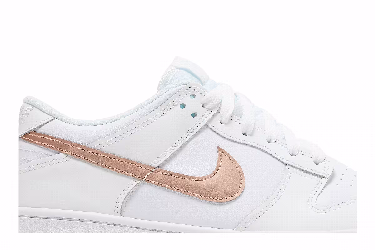 Nike Dunk Low GS White Metallic Red Bronze, view 3