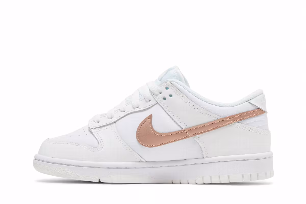 Nike Dunk Low GS White Metallic Red Bronze, view 4