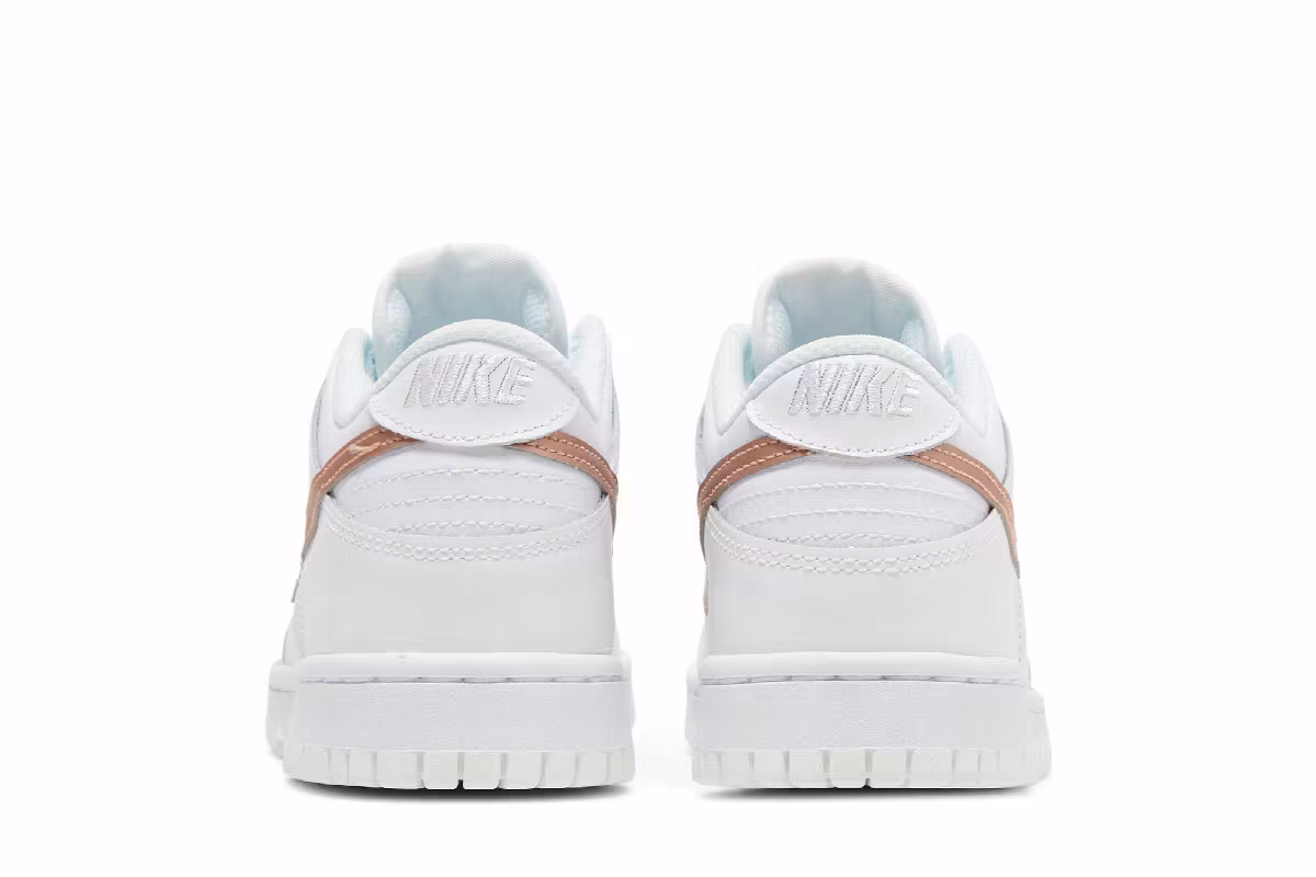 Nike Dunk Low GS White Metallic Red Bronze, view 7