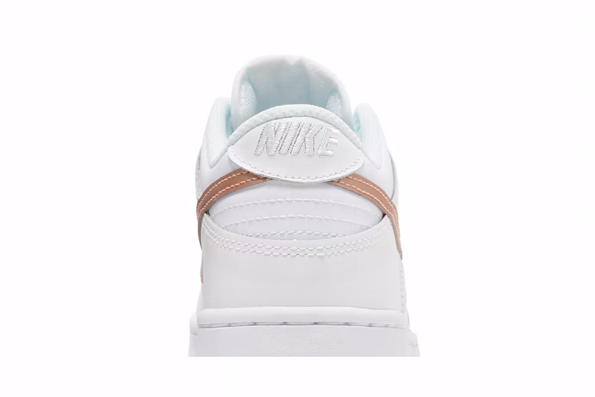 Nike Dunk Low GS White Metallic Red Bronze, view 8