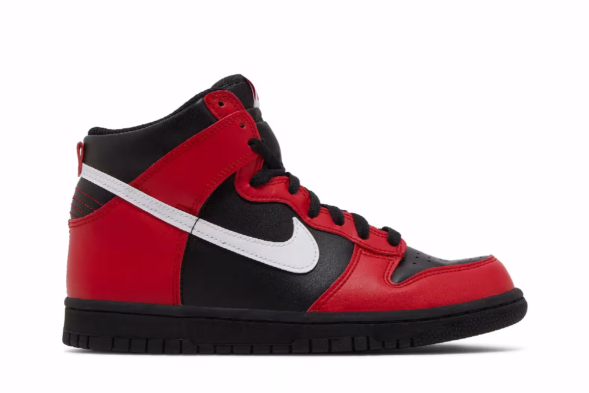 Nike Dunk High GS Black University Red, view 2