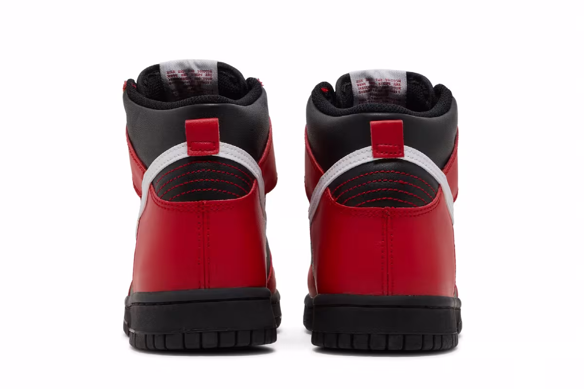 Nike Dunk High GS Black University Red, view 7