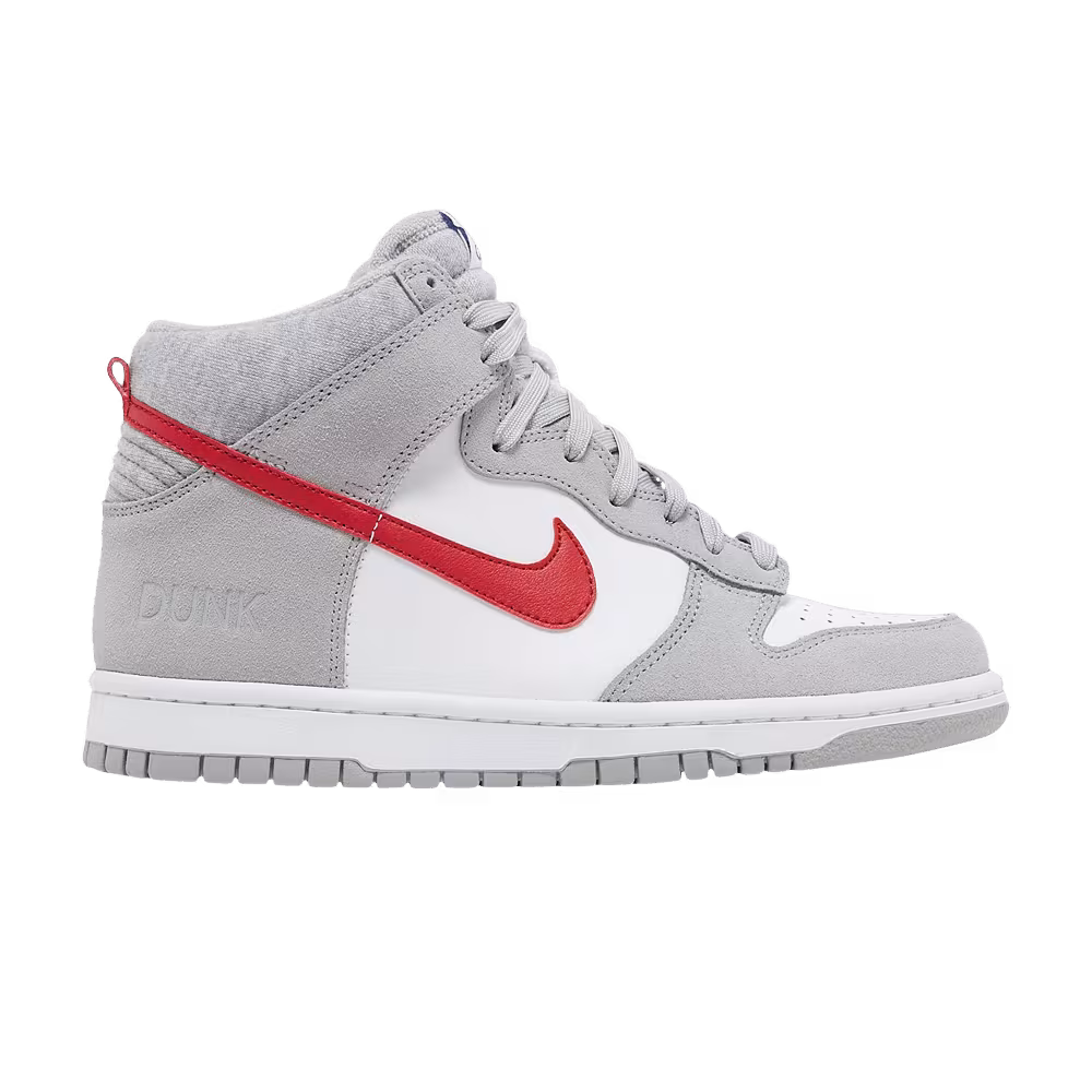 Nike Dunk High SE GS Athletic Club - Light Smoke Grey Gym Red