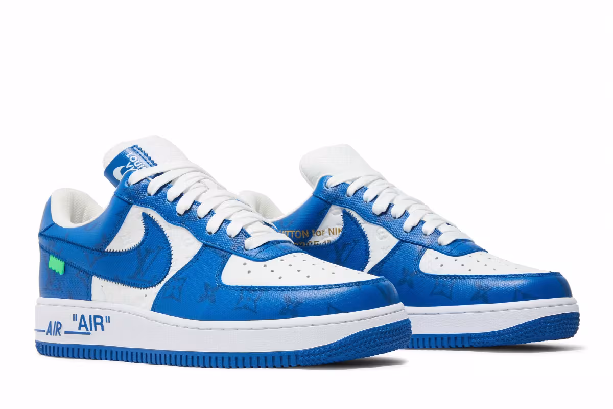 Louis Vuitton x Nike Air Force 1 Low White Team Royal, view 9