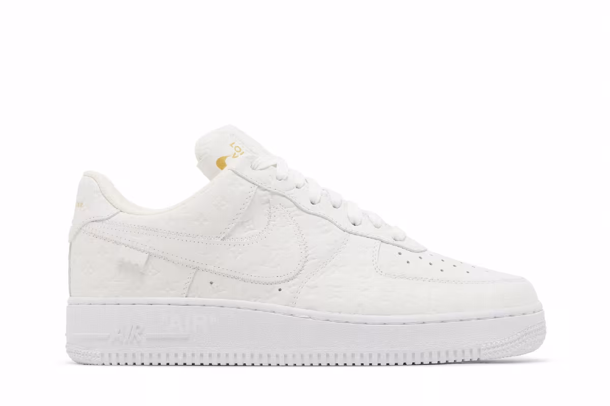 Louis Vuitton x Nike Air Force 1 Low Triple White, view 2