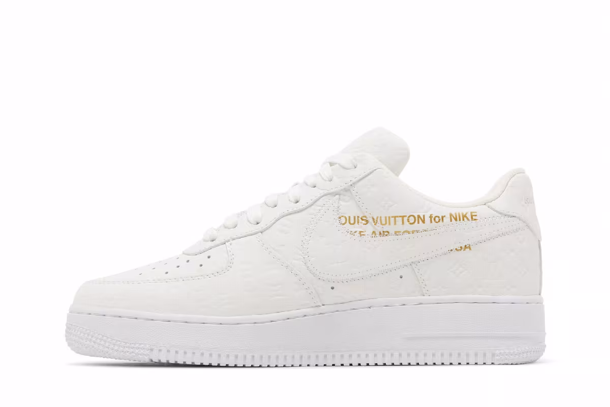 Louis Vuitton x Nike Air Force 1 Low Triple White, view 4
