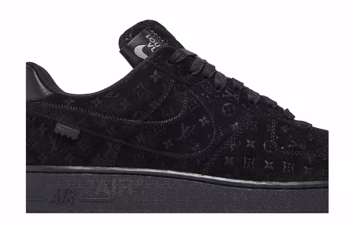 Louis Vuitton x Nike Air Force 1 Low Triple Black, view 3