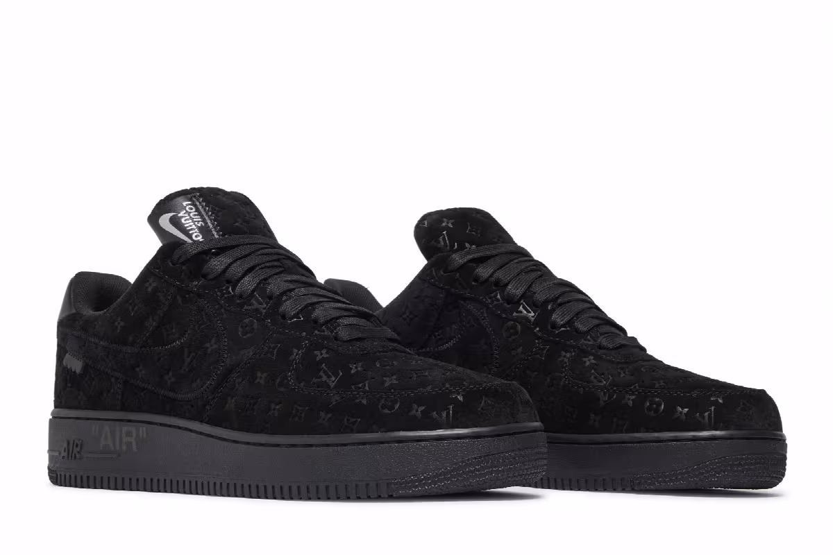Louis Vuitton x Nike Air Force 1 Low Triple Black, view 9
