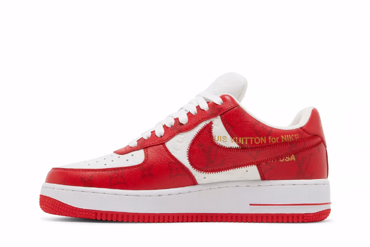 Louis Vuitton x Nike Air Force 1 Low White Comet Red, view 4
