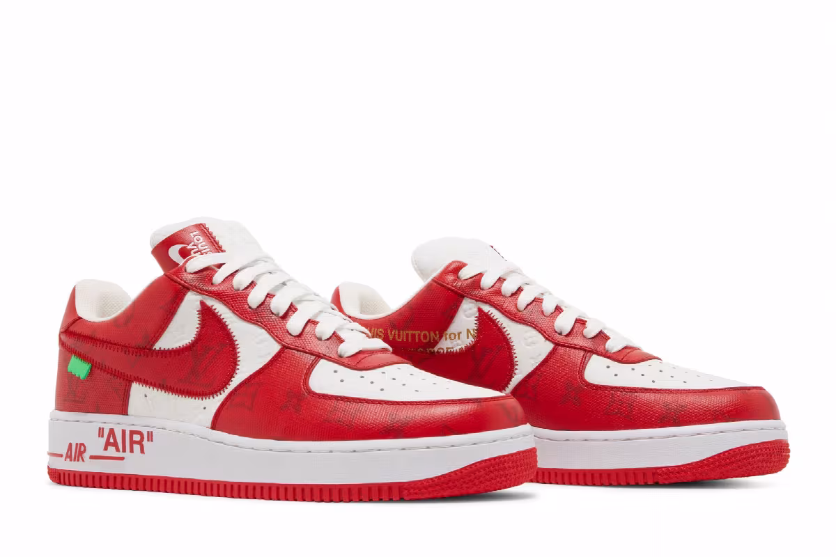 Louis Vuitton x Nike Air Force 1 Low White Comet Red, view 9