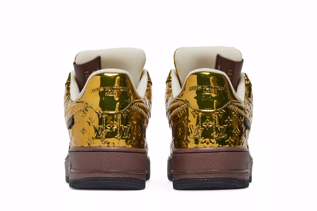 Louis Vuitton x Nike Air Force 1 Low Metallic Gold, view 7