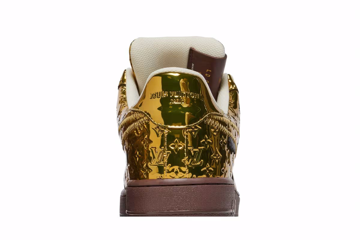 Louis Vuitton x Nike Air Force 1 Low Metallic Gold, view 8