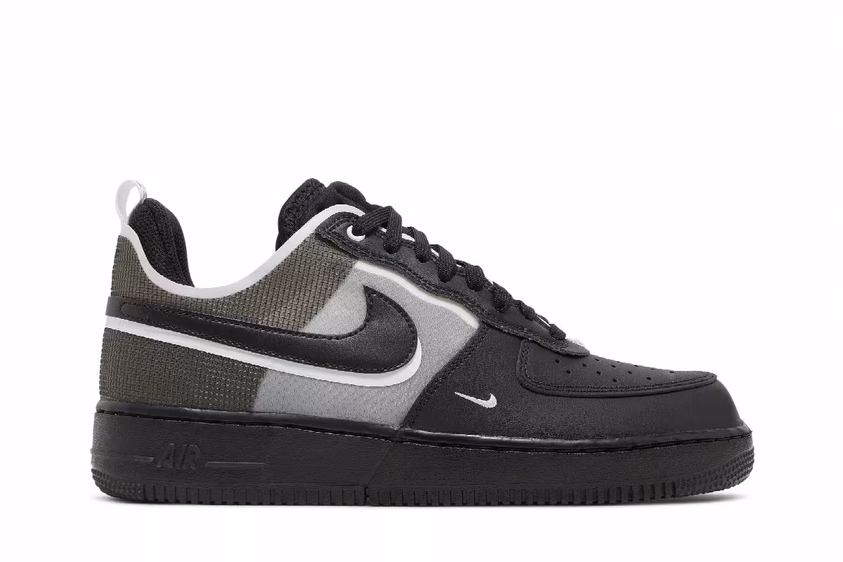 Nike Air Force 1 React Black White, view 2