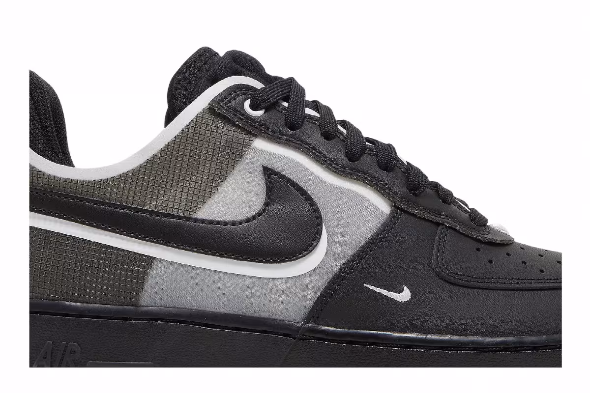 Nike Air Force 1 React Black White, view 3