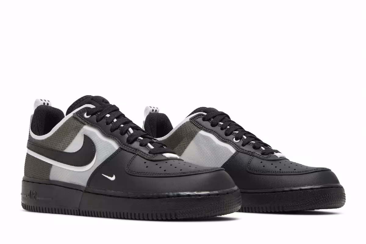 Nike Air Force 1 React Black White, view 9