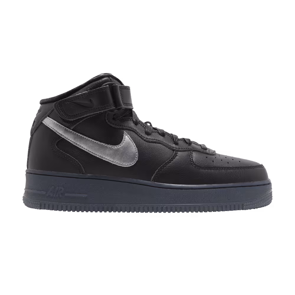 Nike Air Force 1 Mid Premium Black Metallic Silver