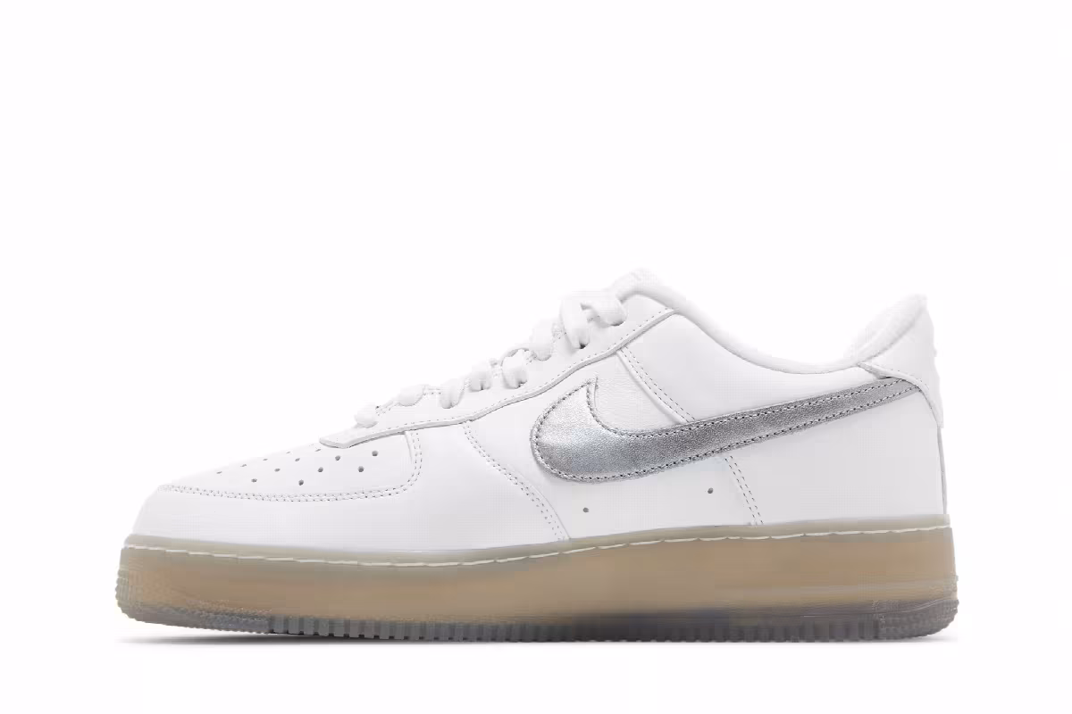 Nike Air Force 1 White Metallic Silver, view 4